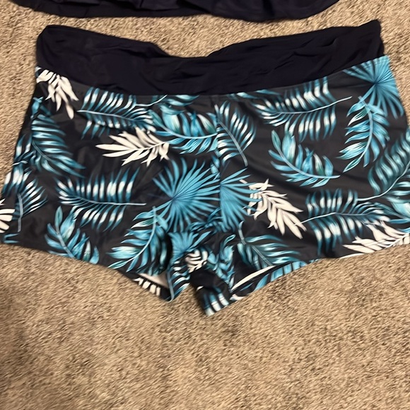 New ABALAGU swimsuit navy blue with built in Bralette. Boyfriend style bottoms - Picture 2 of 8